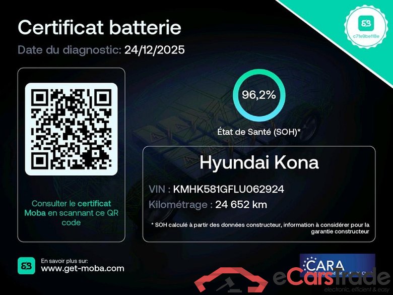 HYUNDAI Kona / 2017 / 5P / SUV ELECTRIQUE 64 kWh 204 ch Executive #2