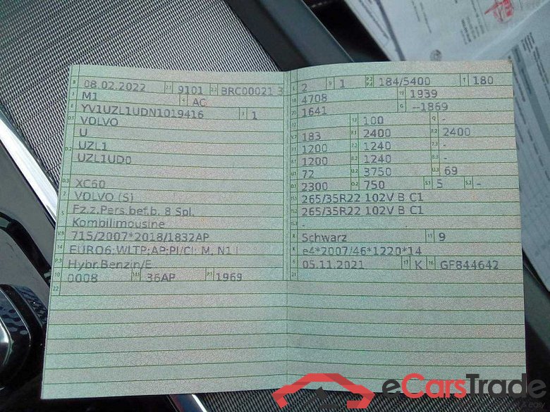 Volvo XC60 (03.2017->) DE - SUV5 B5 (Benzin) 2WD EU6d, R-Design Mild-Hybrid (EURO 6d), (Facelift) 2021 #4