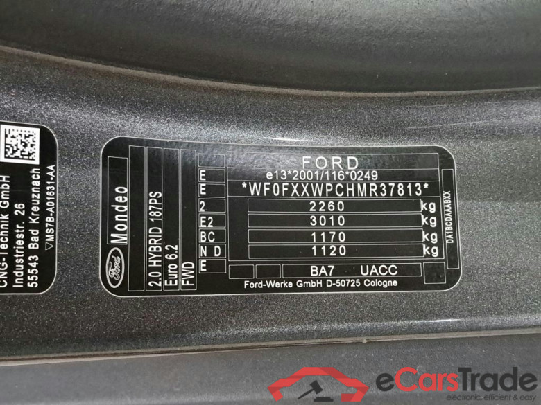 FORD - FOR MONDEO CLIPPER 2.0 HEV 187PK Trend Pack Business & Winter & Removable Trailer Hook * HYBRID * #6